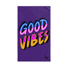 Neon Rainbow Good Vibes Purple Cum Towel