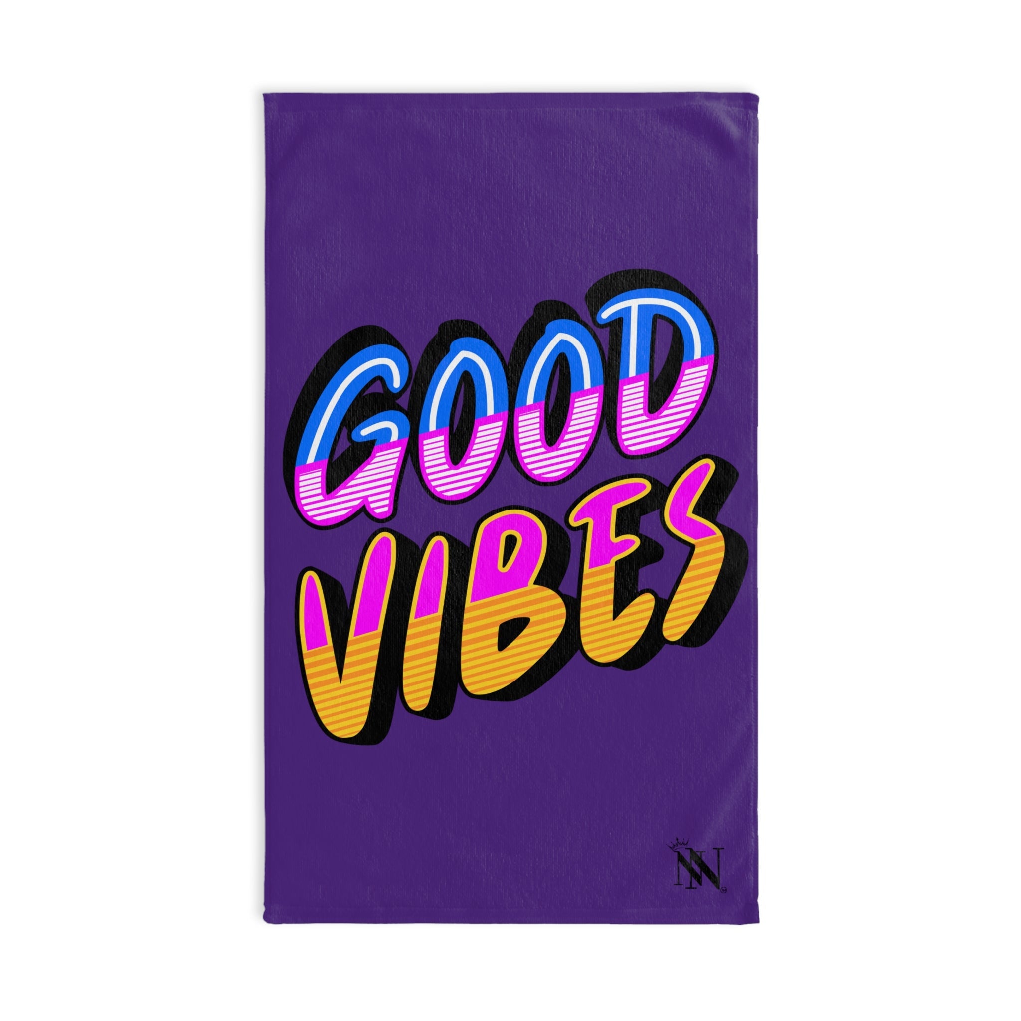 Neon Rainbow Good Vibes Purple Cum Towel