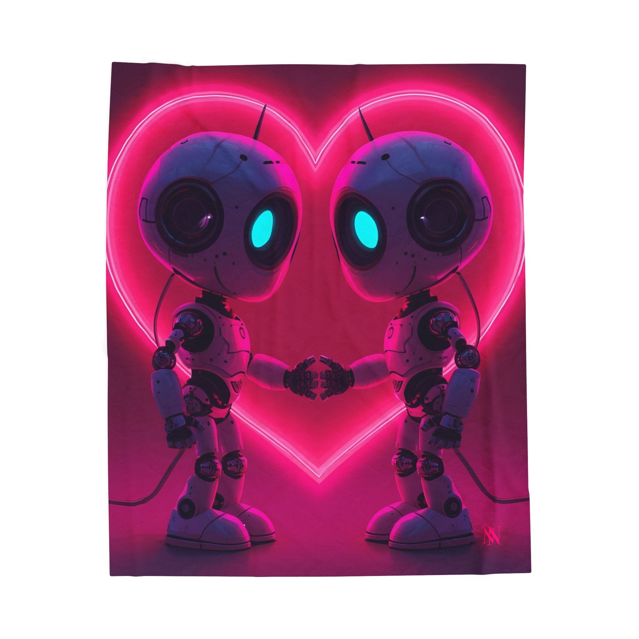 AI Robot Love | Mix & Match Velveteen Fun-Flirty Lovers’ Blankets