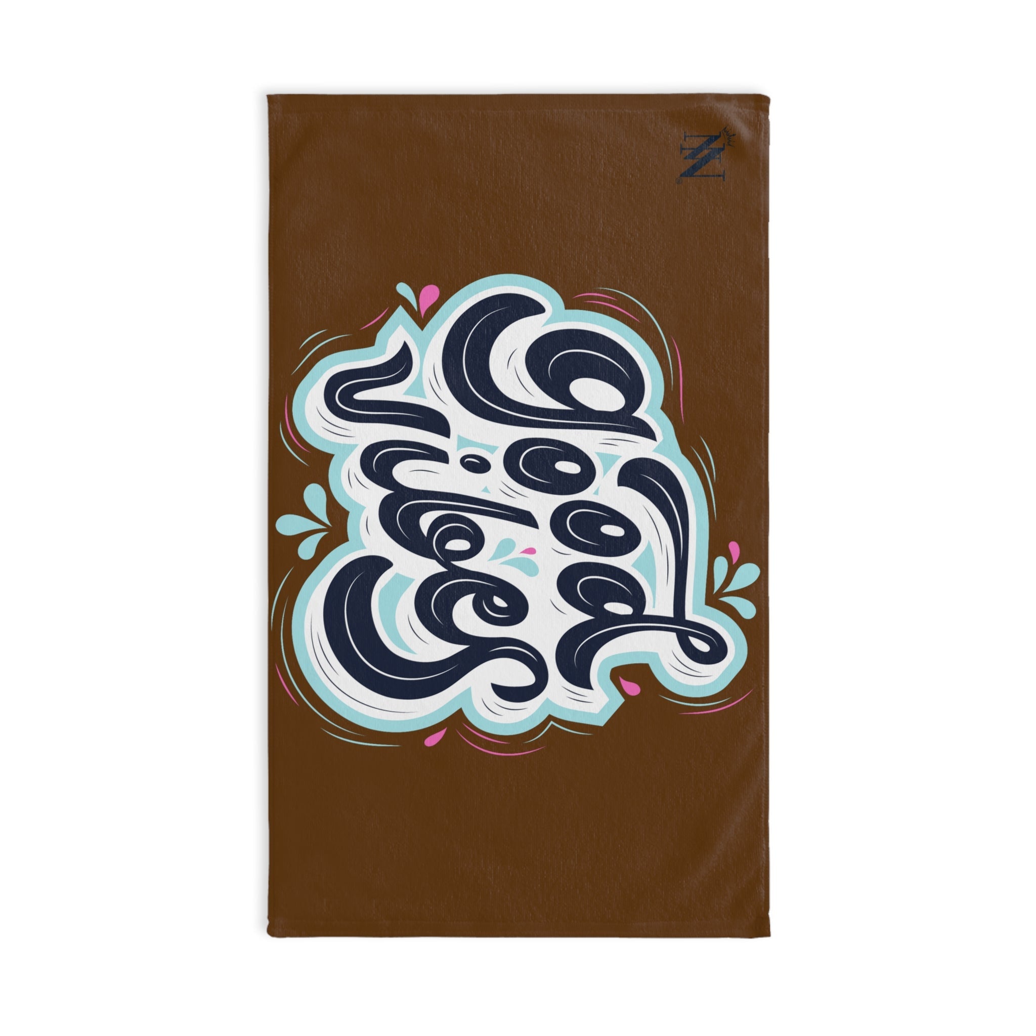 Good Vibes Blue Splash Brown Cum Towel