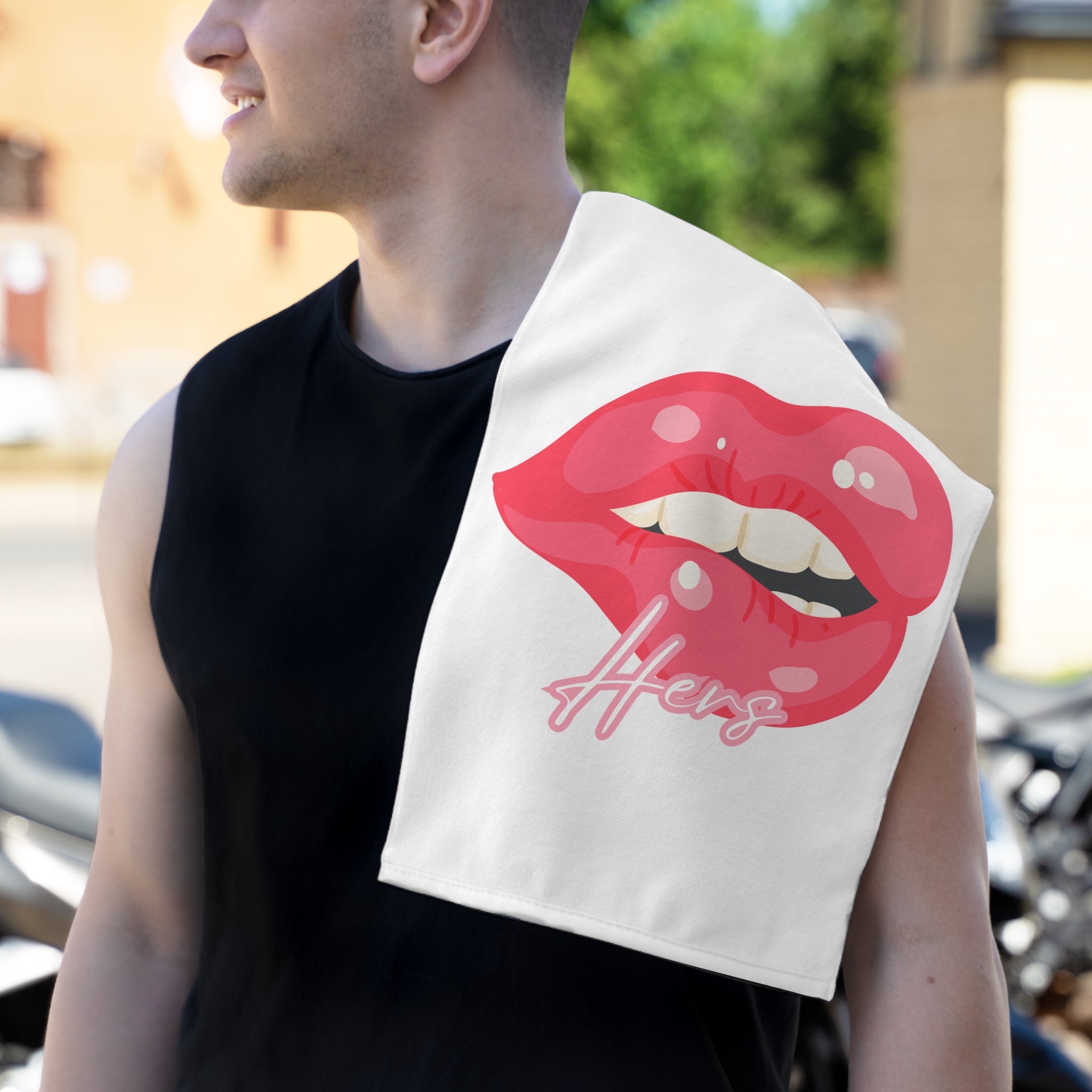 Hers Biting Lip Sex Towel