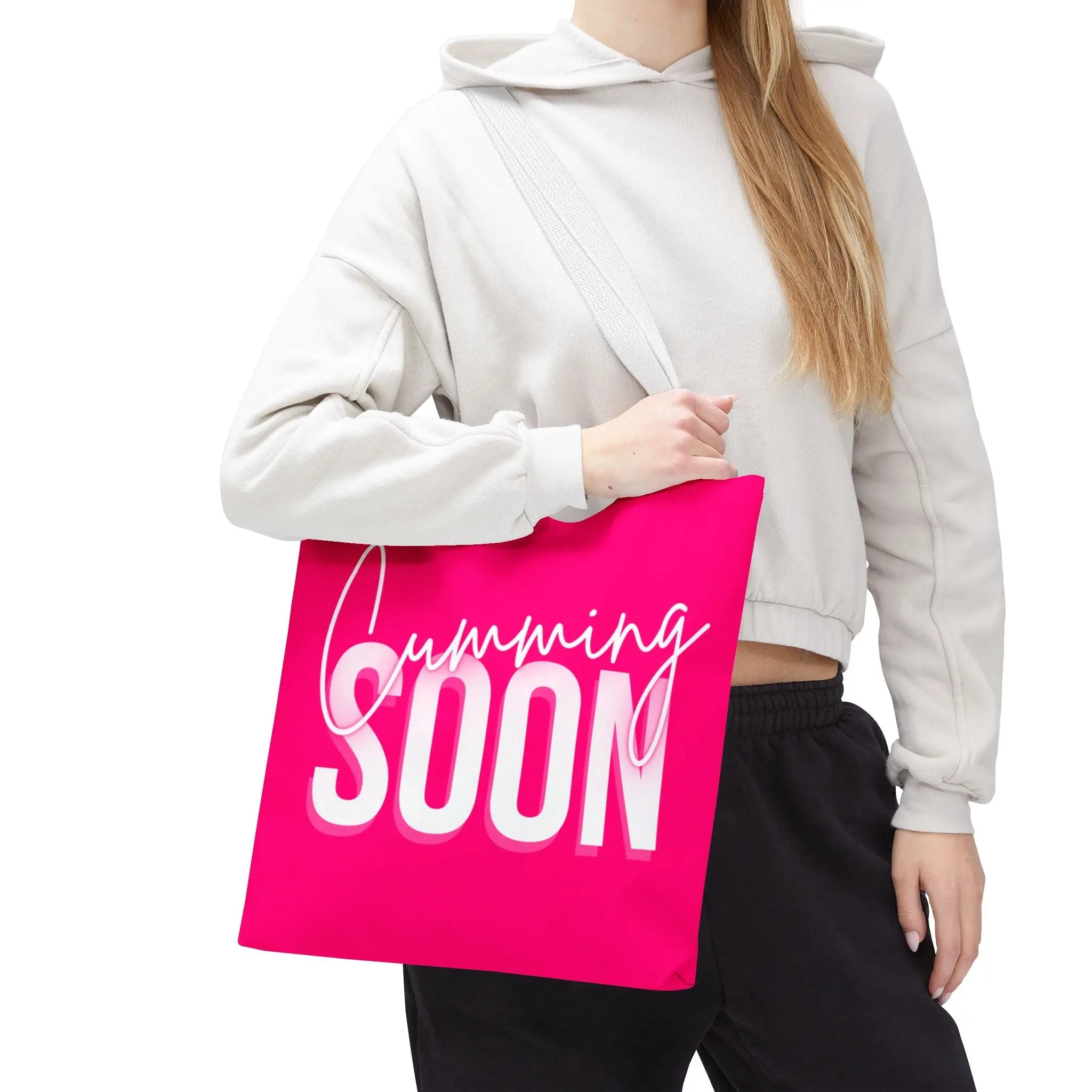 Cumming Soon Plain Signature Pink Tote Bag