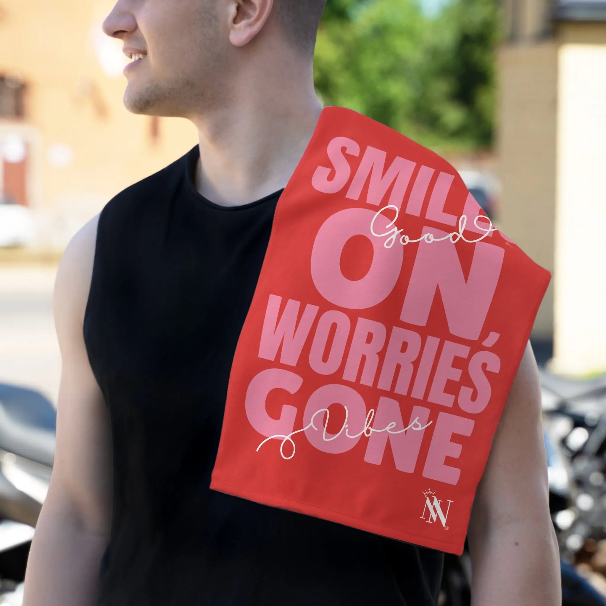 Smiles On Worries Gone Good Vibes | Mix & Match Soft Fun-Flirty Lovers’ Towels