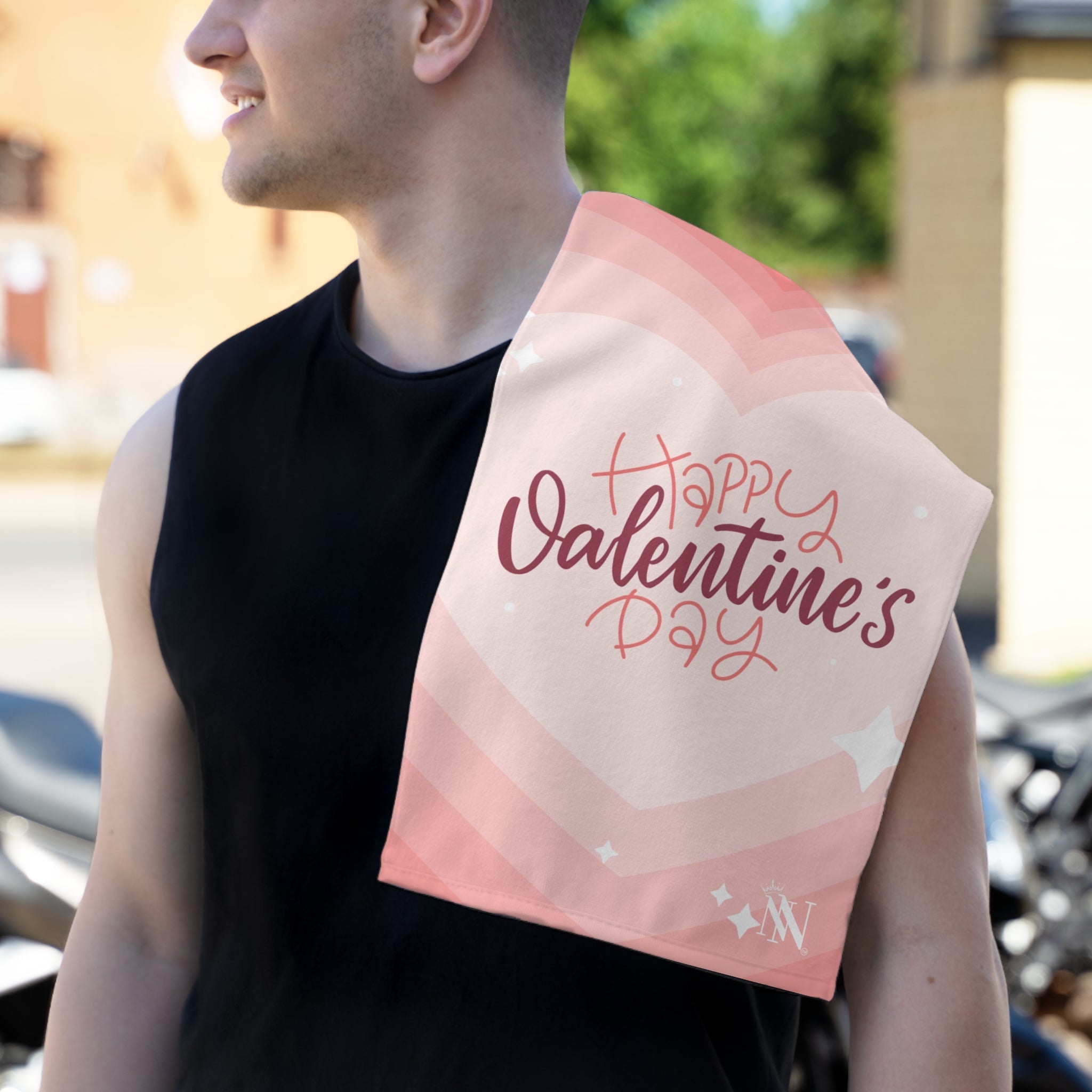 Happy Valentine’s Day Ombre Heart Silky Soft Sex Towel