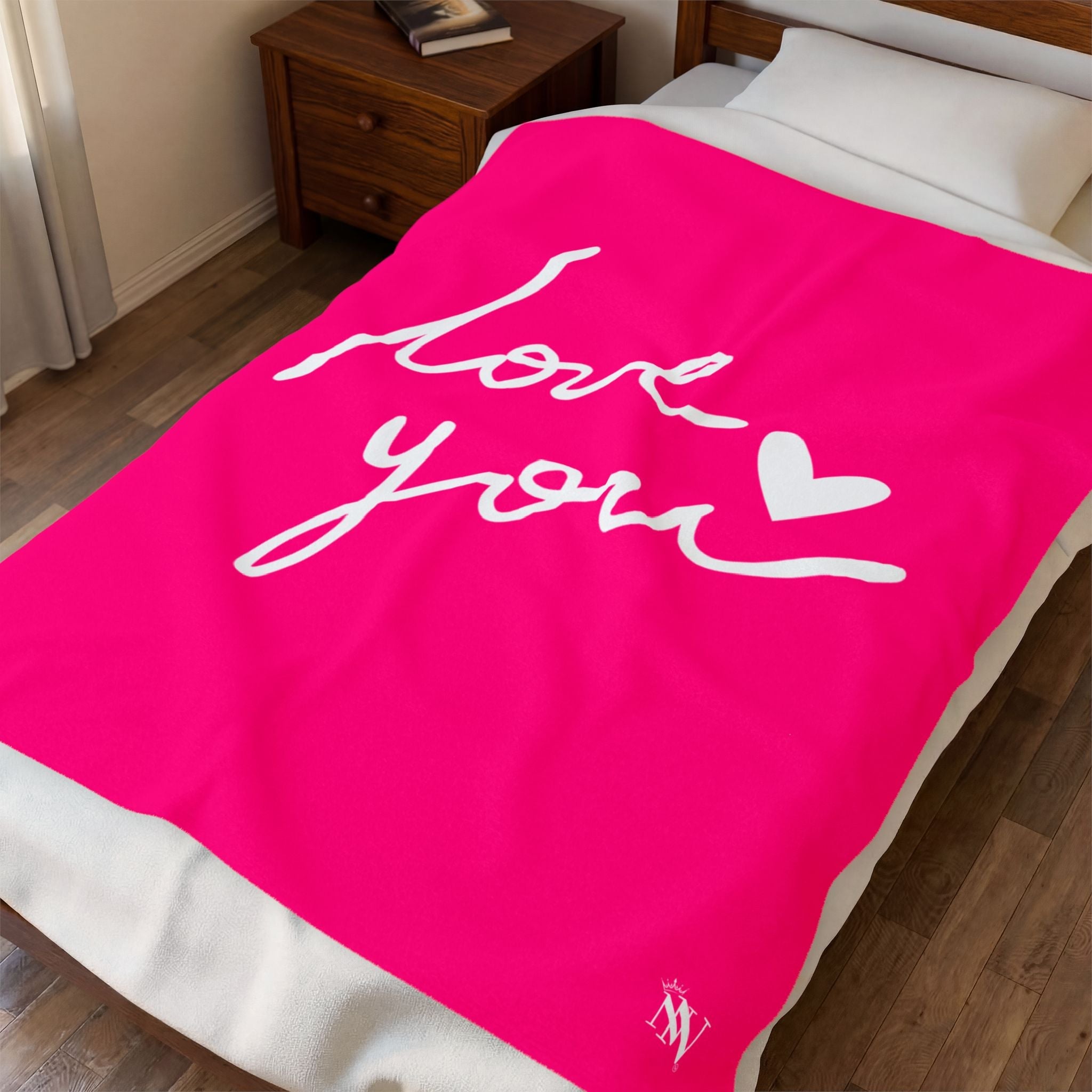 Love You with a Heart Romantic Lovers Gifts Blanket