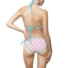 Pink & Soft Pink Checkers | Mix & Match Fun-Flirty Lovers’ String Bikinis