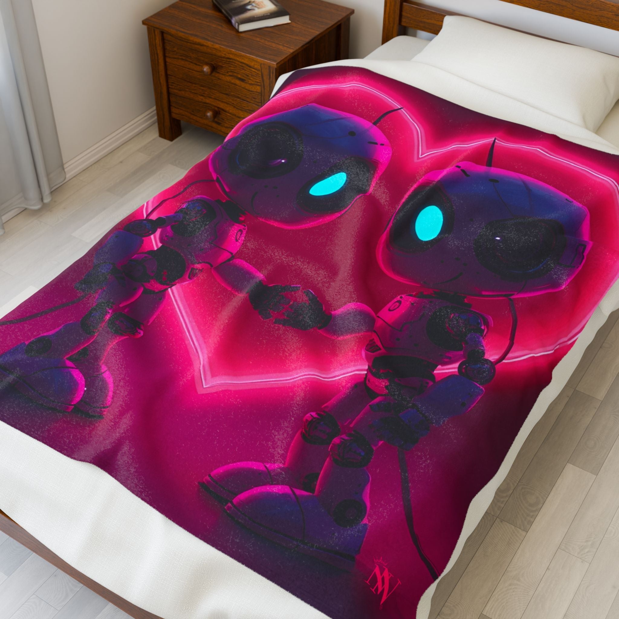 AI Robot Love | Mix & Match Velveteen Fun-Flirty Lovers’ Blankets