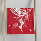 Mermaid On Moon Red Cum Towel