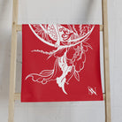 Mermaid On Moon Red | Mix & Match Classic Fun-Flirty Lovers’ Towels