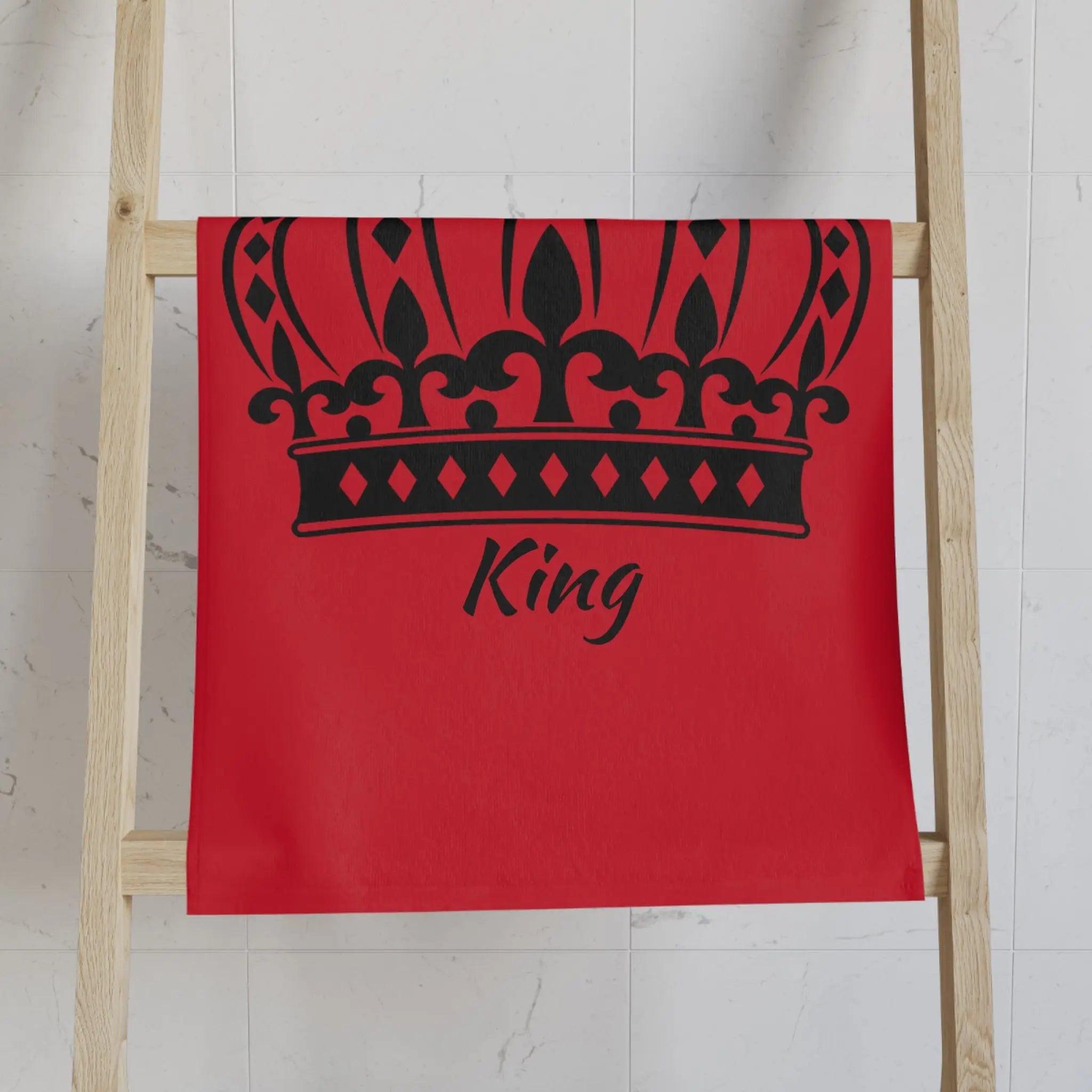 Large Crown King Red Cum Towel