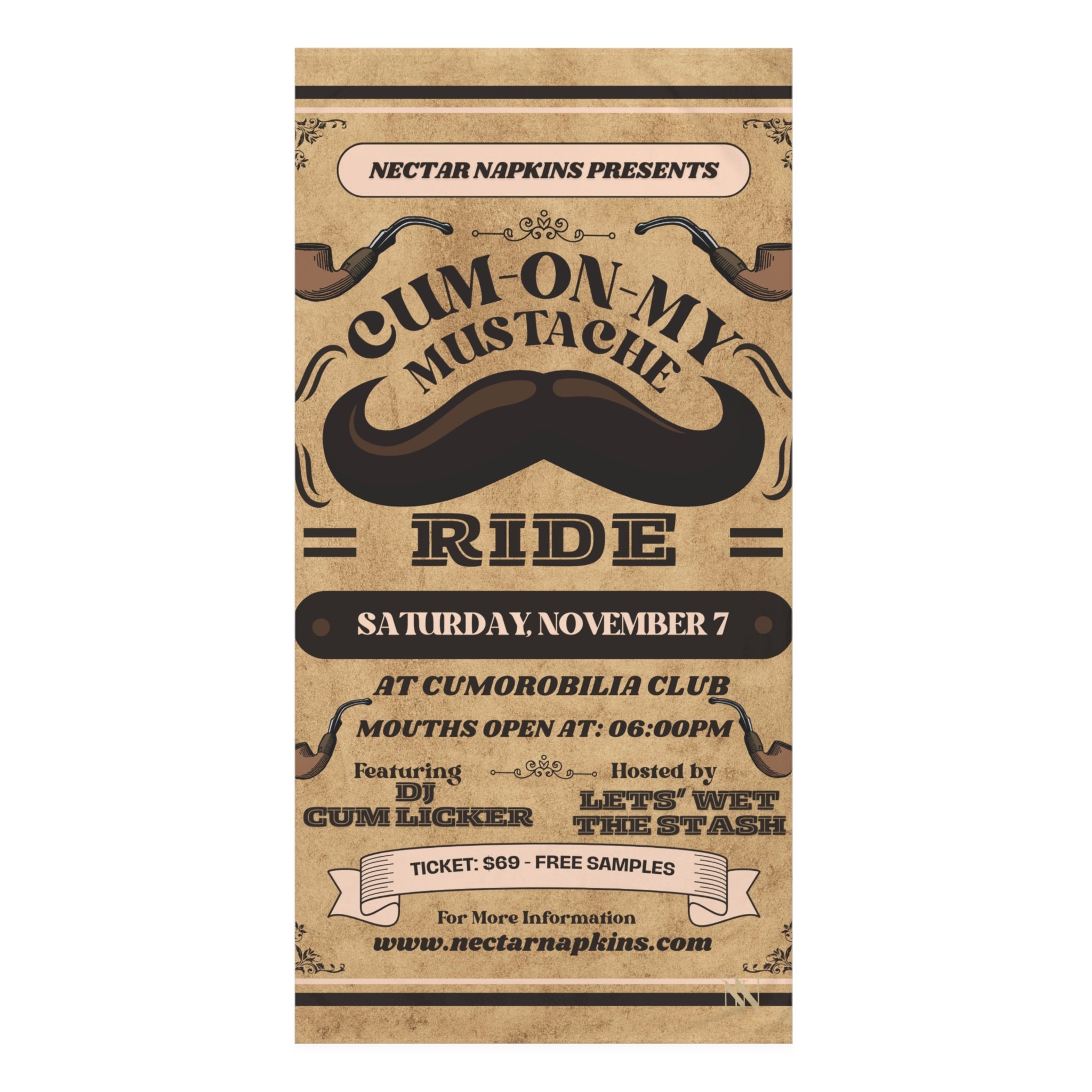 Mustache Ride | Mix & Match Naughty XL Fun-Flirty Lovers’ Towels