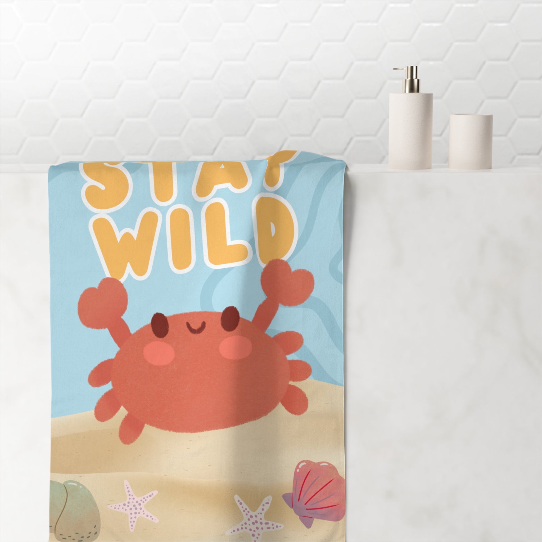 Stay Wild Cute Crab | Mix & Match XL Fun-Flirty Lovers’ Towels