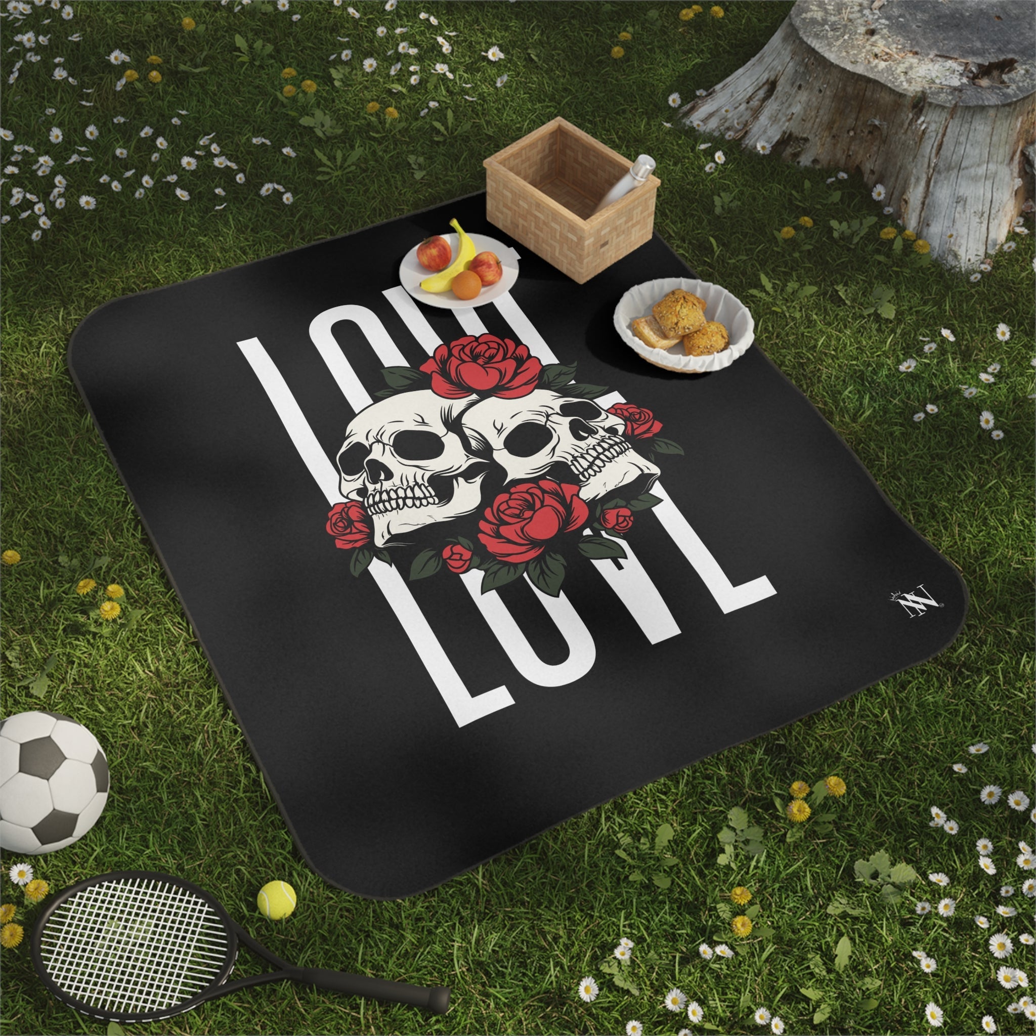 Roses Skulls & Love | Mix Match Fun-Flirty Lovers’ Water-Resistant Blankets