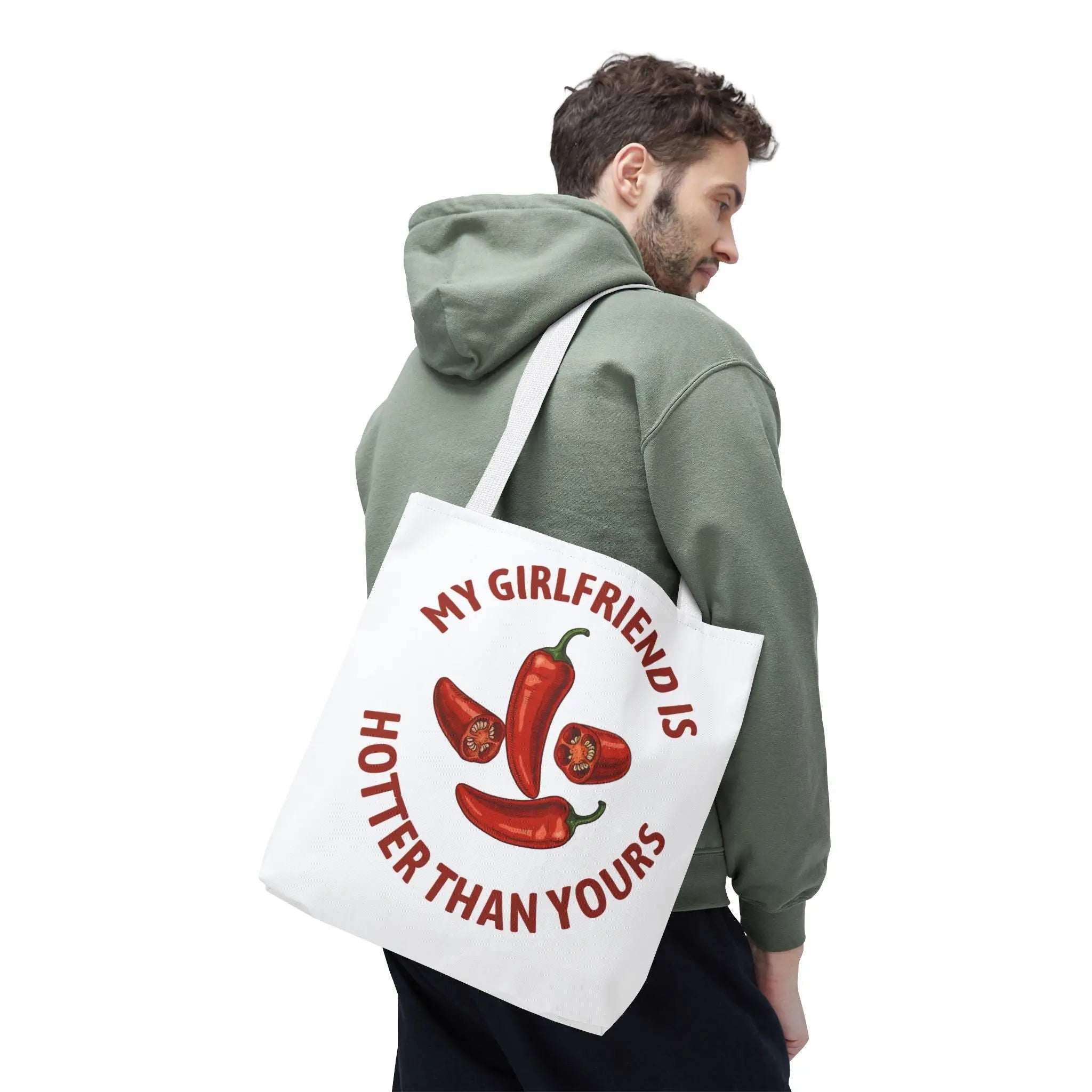 My Girlfriend is Hotter Than Yours Pepper | Mix & Match Fun-Flirty Lovers’ Totes