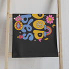 Good Vibes Hippie Flower Dark Grey | Mix & Match Classic Fun-Flirty Lovers’ Towels