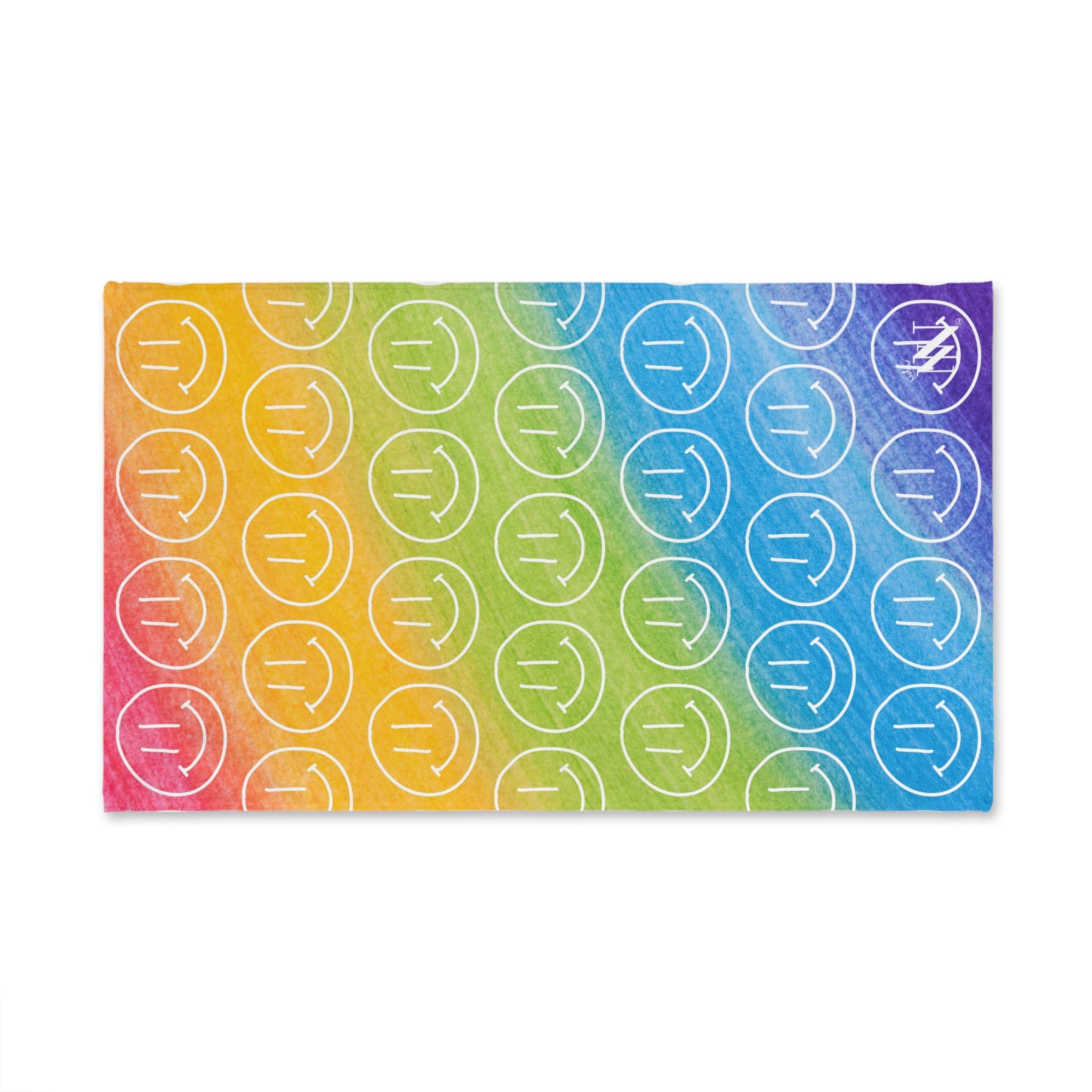 Happy Smiling Emoji Pattern Rainbow Cum Towel