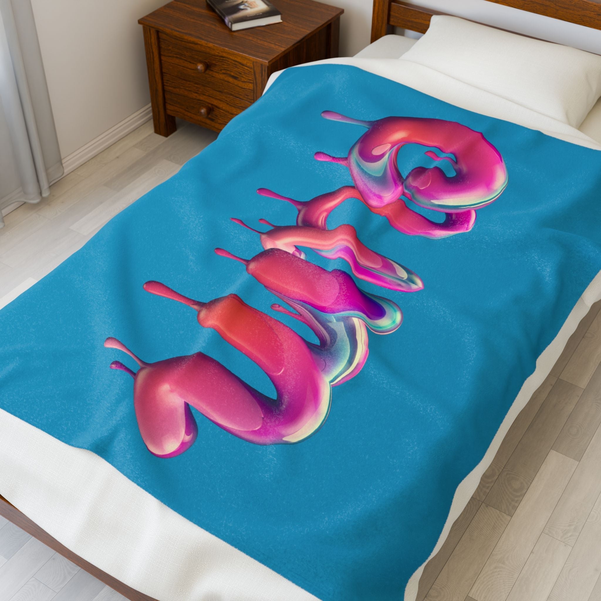 Dripping Cum Teal | Mix & Match Velveteen Fun-Flirty Lovers’ Blankets