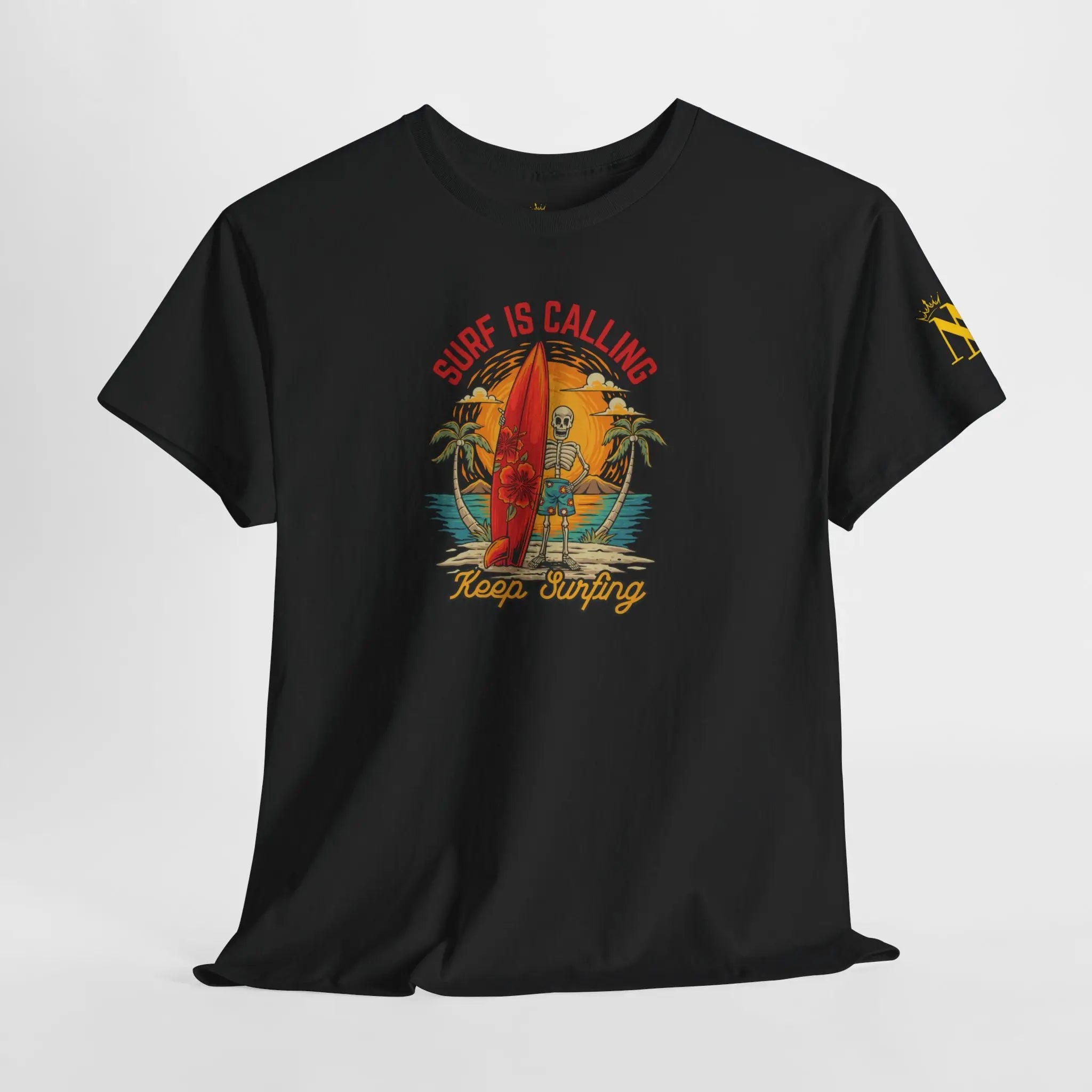 Keep Surfing Skeleton Beach | Mix & Match Cotton Unisex Fun-Flirty Lovers’ T-Shirts
