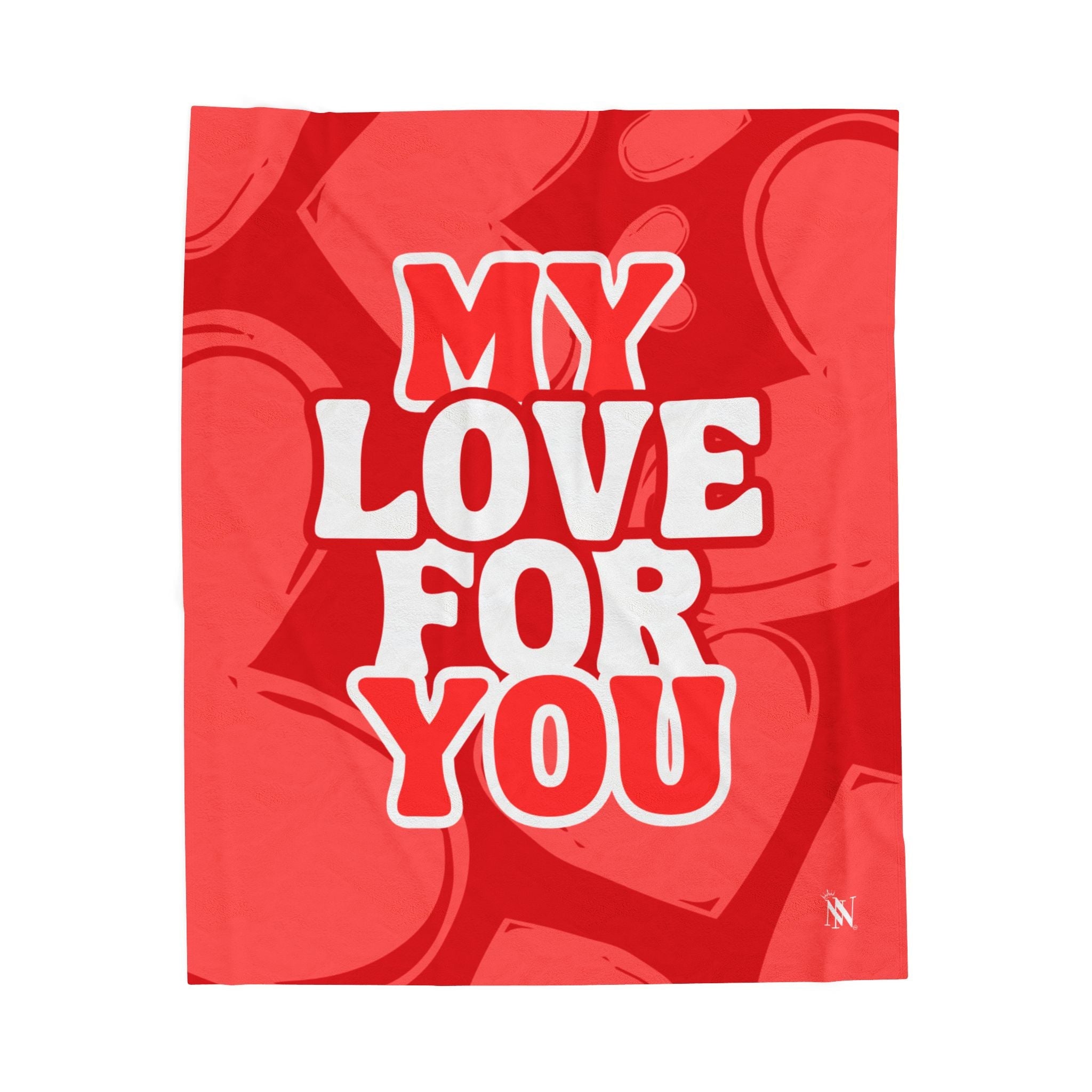 My Love for You Heart Pattern Romantic Lovers Gifts Blanket