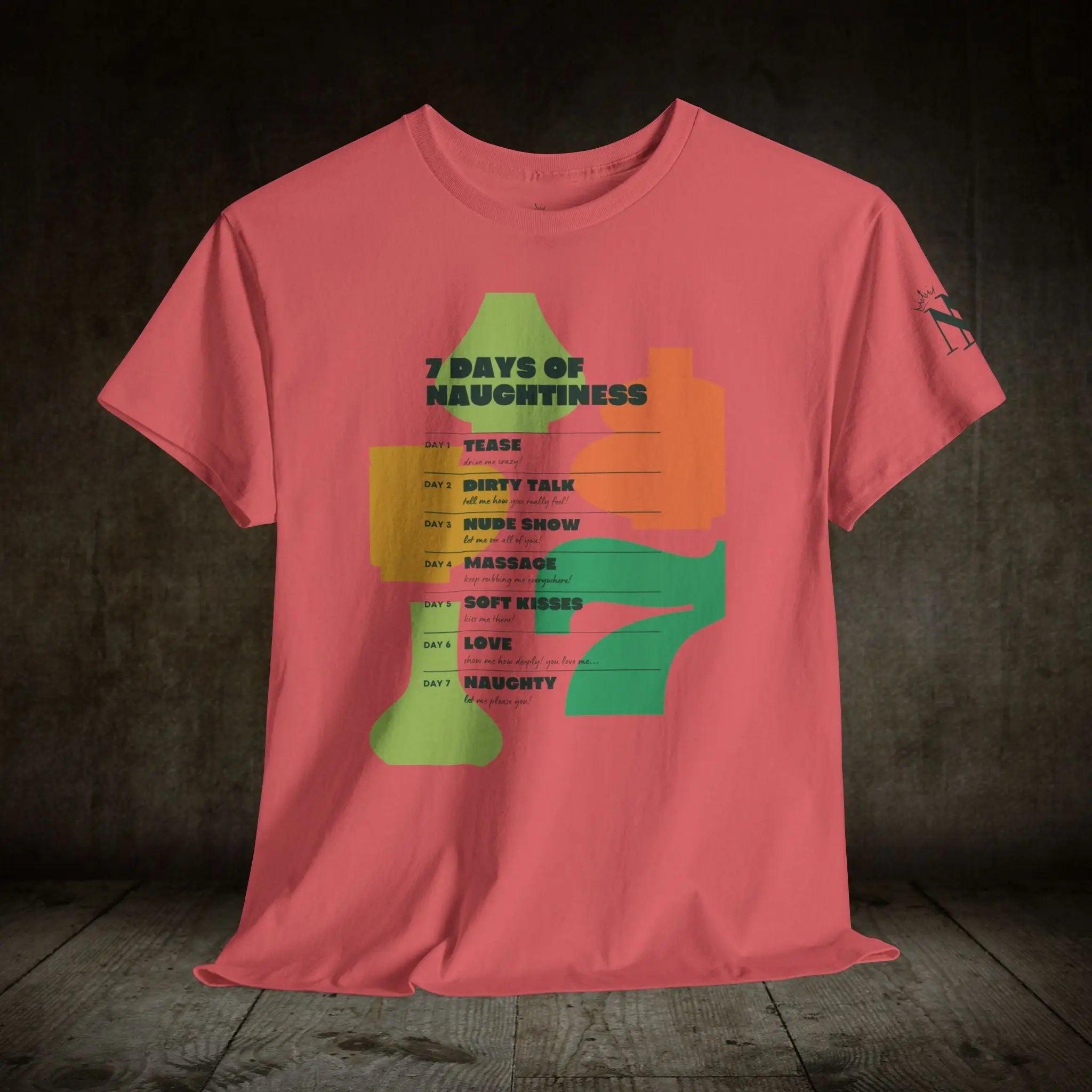 7 Days of Naughtiness | Mix & Match 100% Cotton Unisex Fun-Flirty Lovers’ Tees