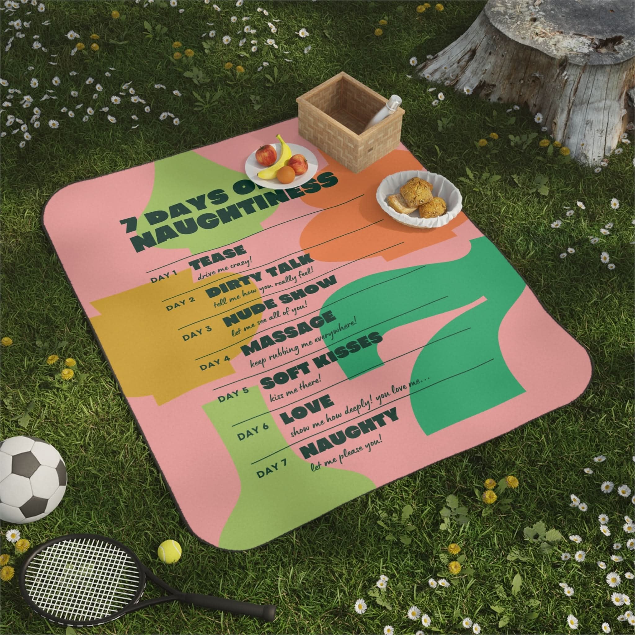 7 Days of Naughtiness | Mix Match Fun-Flirty Lovers’ Water-Resistant Blankets