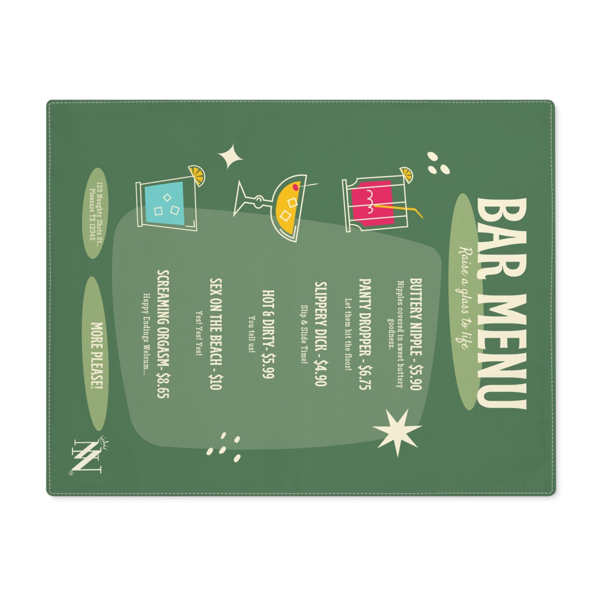 Bar Menu | Mix & Match Playful Fun-Flirty Lovers’ Toy Mats