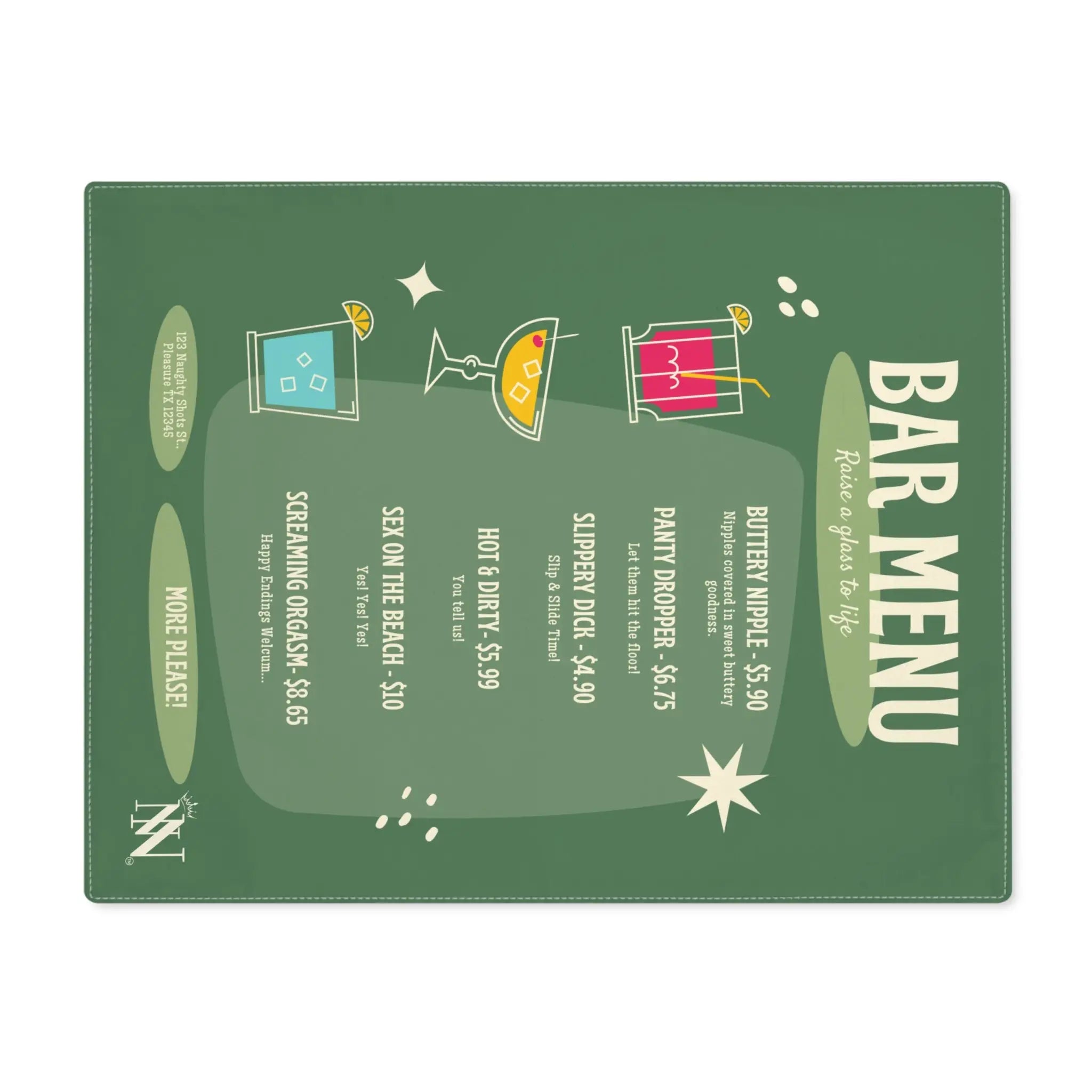 Bar Menu | Mix & Match Playful Fun-Flirty Lovers’ Toy Mats