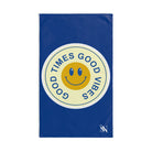 Good Times Good Vibes Happy Face Blue Cum Towel
