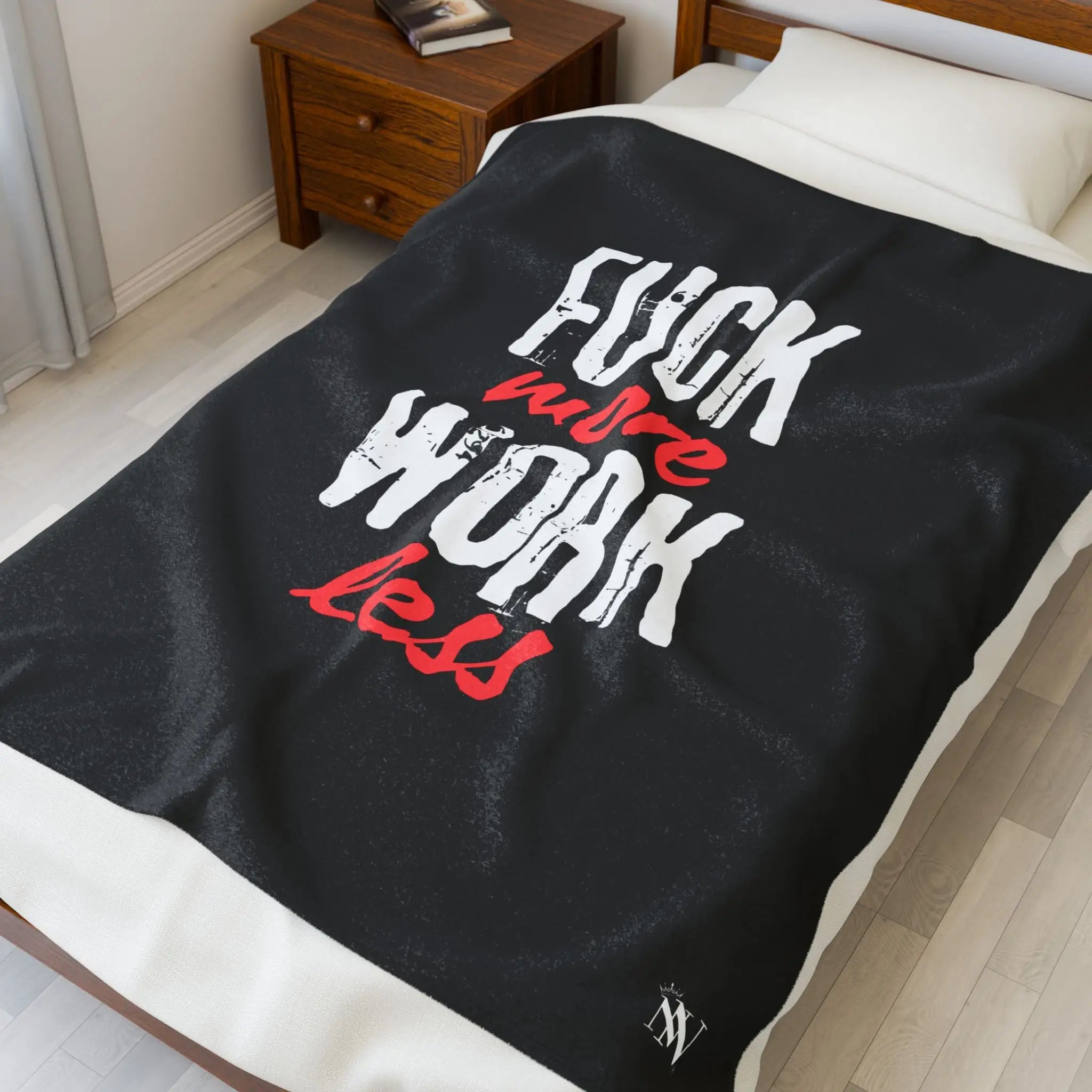 Fuck More Work Less | Mix & Match Velveteen Fun-Flirty Lovers’ Blankets
