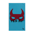 Yes Sir’ Red Mask Horns Teal | Mix & Match Classic Fun-Flirty Lovers’ Towels