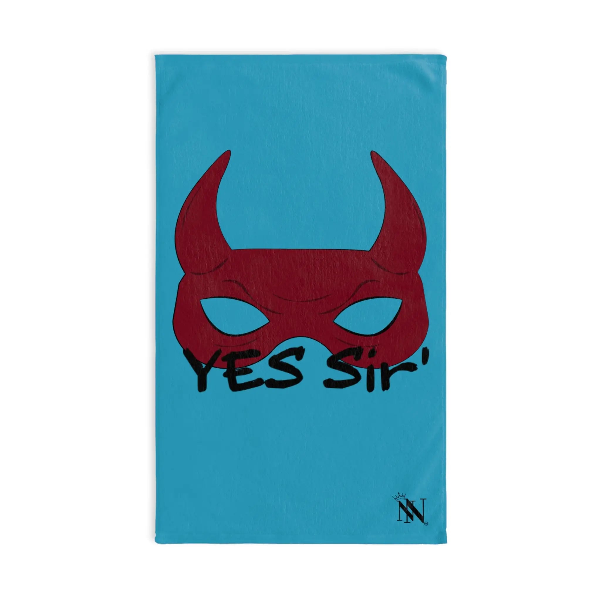 Yes Sir’ Red Mask Horns Teal | Mix & Match Classic Fun-Flirty Lovers’ Towels