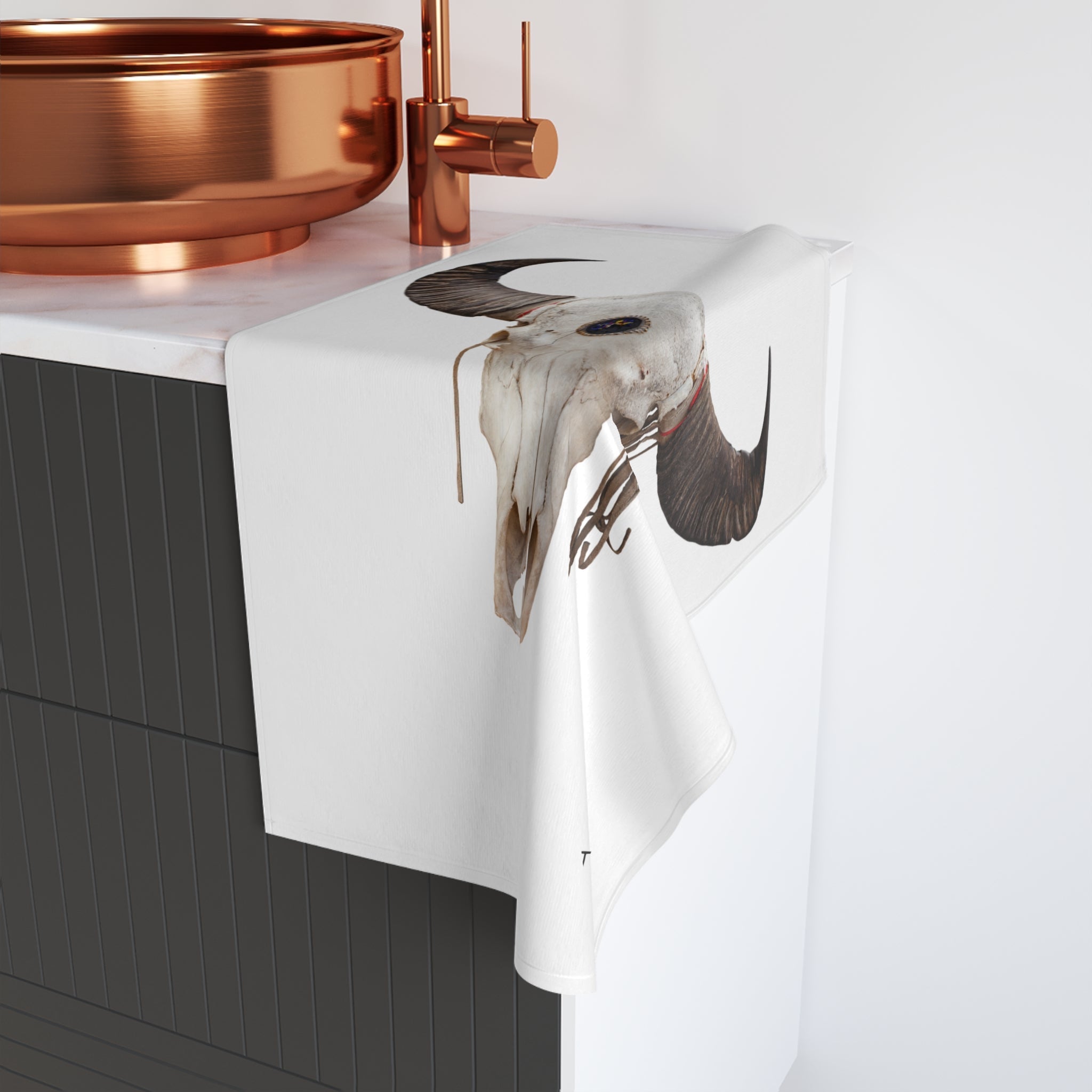 Western Cow Skull 3D Print | Mix & Match Original Fun-Flirty Lovers’ Towels