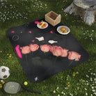 Furry Hand Cuffs & Roses Photograph | Mix Match Fun-Flirty Lovers’ Water-Resistant Blankets