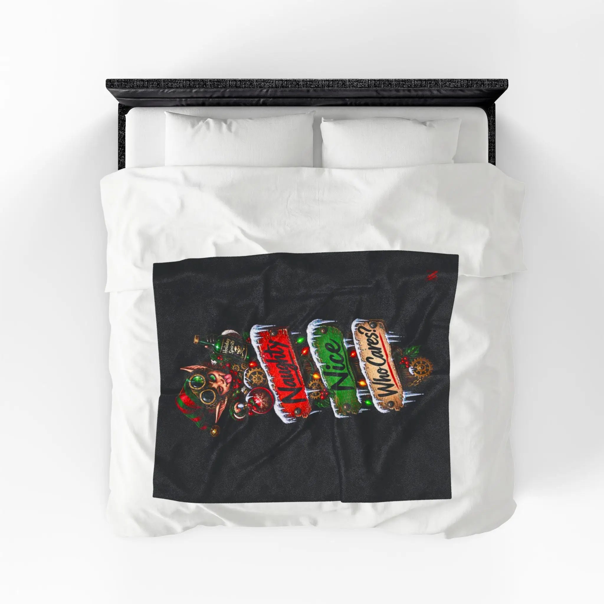 Naughty Nice Who Cares? Christmas | Nectar Napkins Fun-Flirty Lovers’ Blankets