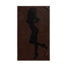 Sexy Lady Standing Silhouette Chocolate | Nectar Napkins Classic Fun-Flirty Lovers’ Colored Towels