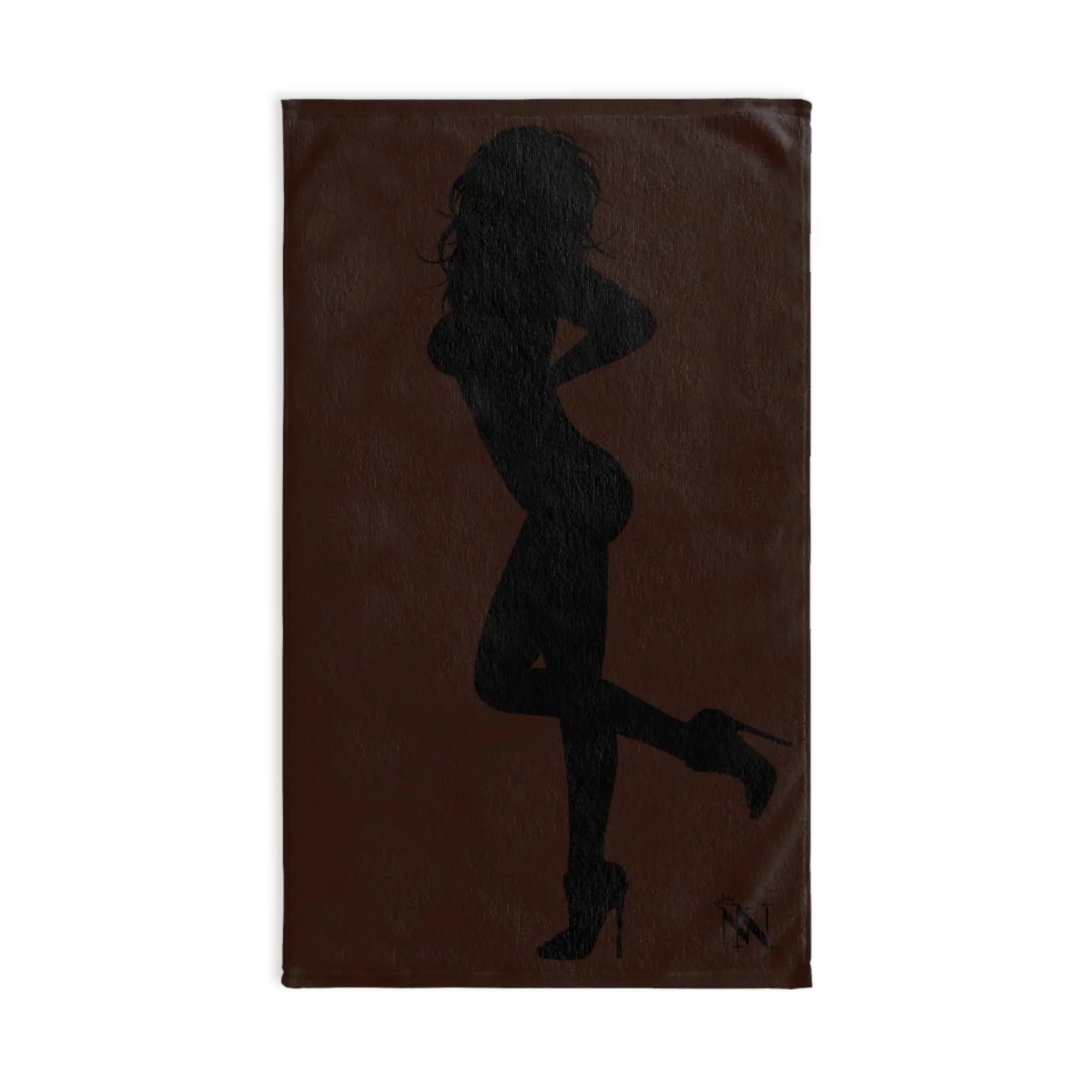 Sexy Lady Standing Silhouette Chocolate | Nectar Napkins Classic Fun-Flirty Lovers’ Colored Towels