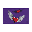 Double Hearts with Wings Purple Cum Towel