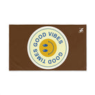 Good Times Good Vibes Happy Face Brown Cum Towel
