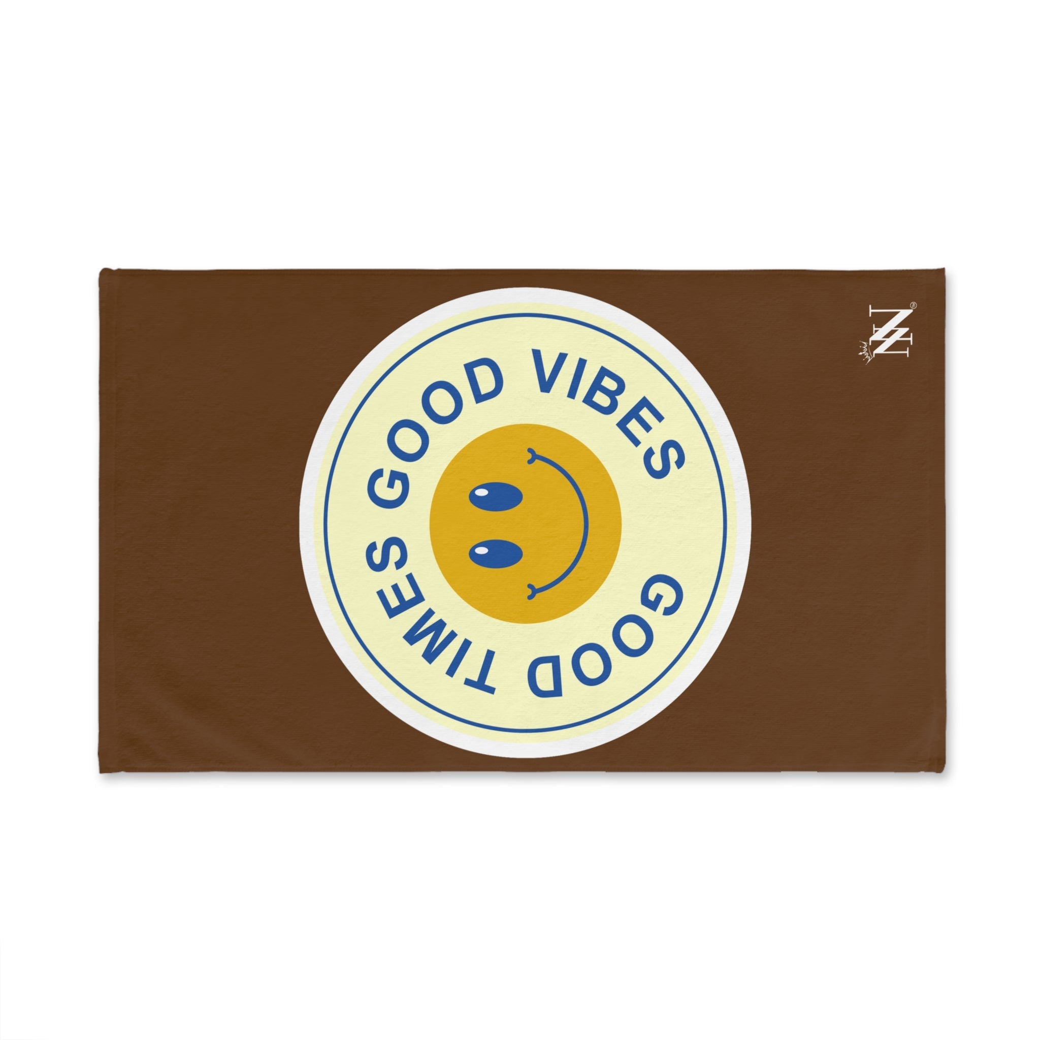 Good Times Good Vibes Happy Face Brown Cum Towel