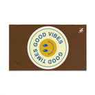 Good Times Good Vibes Happy Face Brown | Mix & Match Classic Fun-Flirty Lovers’ Towels