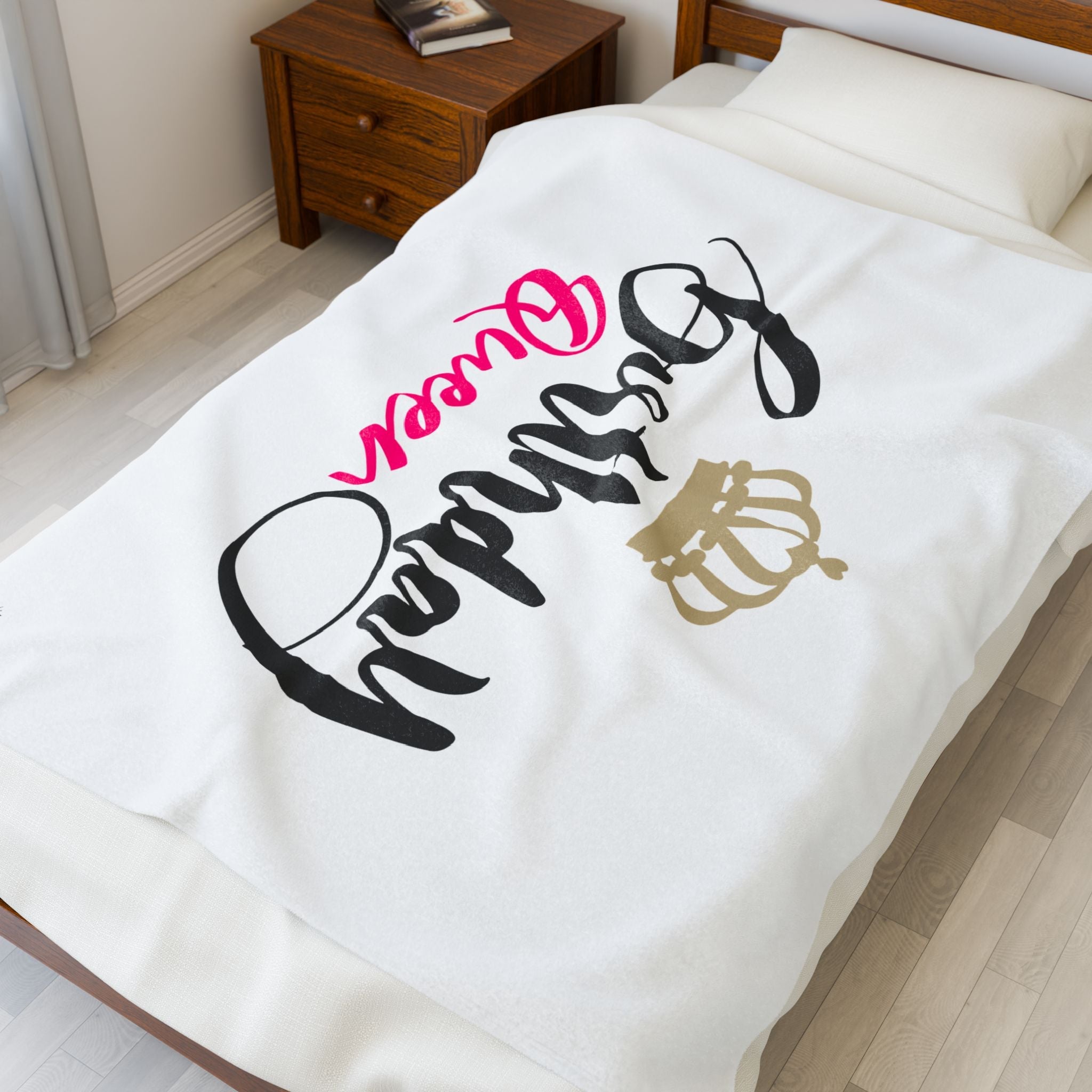 Gold Crown Birthday Queen | Mix & Match Velveteen Fun-Flirty Lovers’ Blankets