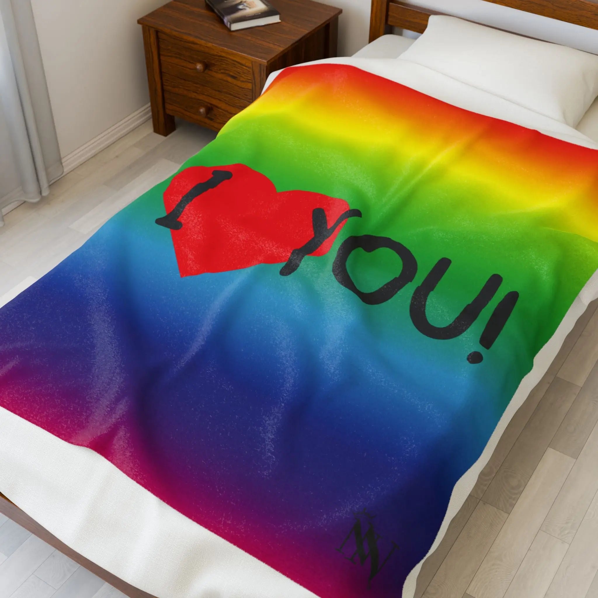 I Heart You Rainbow | Mix & Match Velveteen Fun-Flirty Lovers’ Blankets