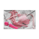 Kinky Pink Sex Toys & Feather Photograph | Mix & Match Classic Fun-Flirty Lovers’ Towels