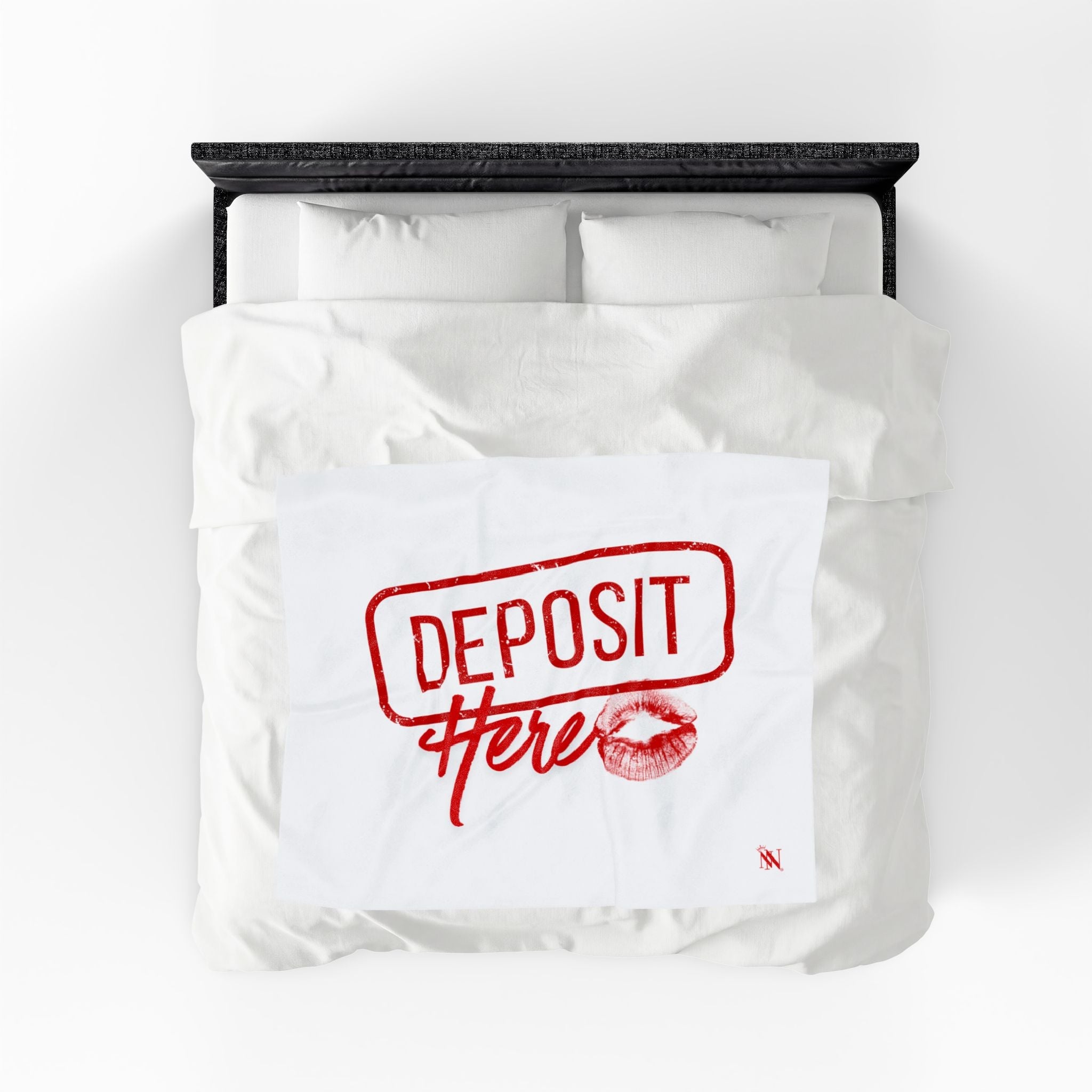 Deposit Here with a Kiss | Mix & Match Soft Fun-Flirty Lovers’ Blankets