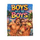 Party Boys Will Be Boys Graphic Series | Mix & Match Soft Fun-Flirty Lovers’ Blankets