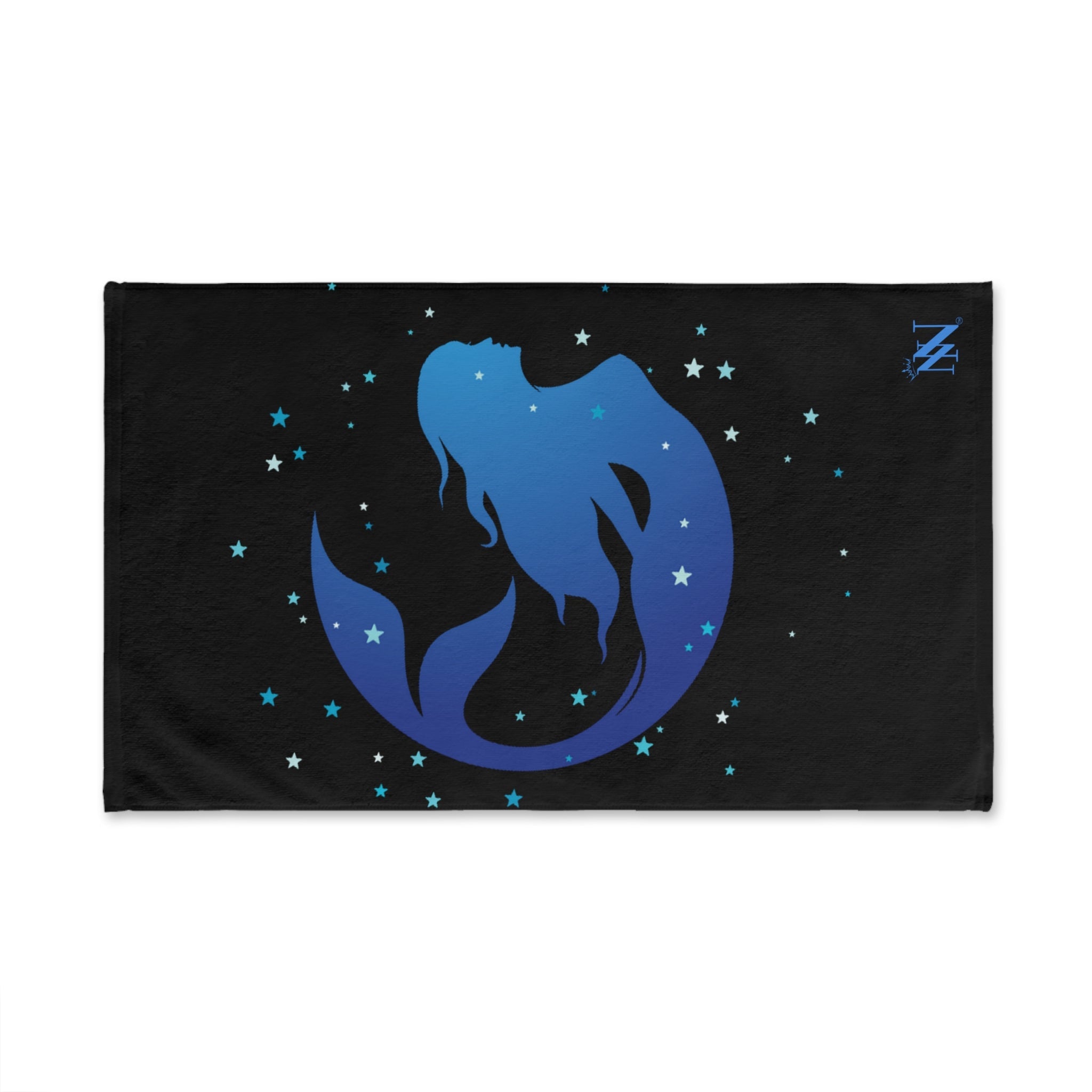 Mermaid Blue Stars Black Cum Towel