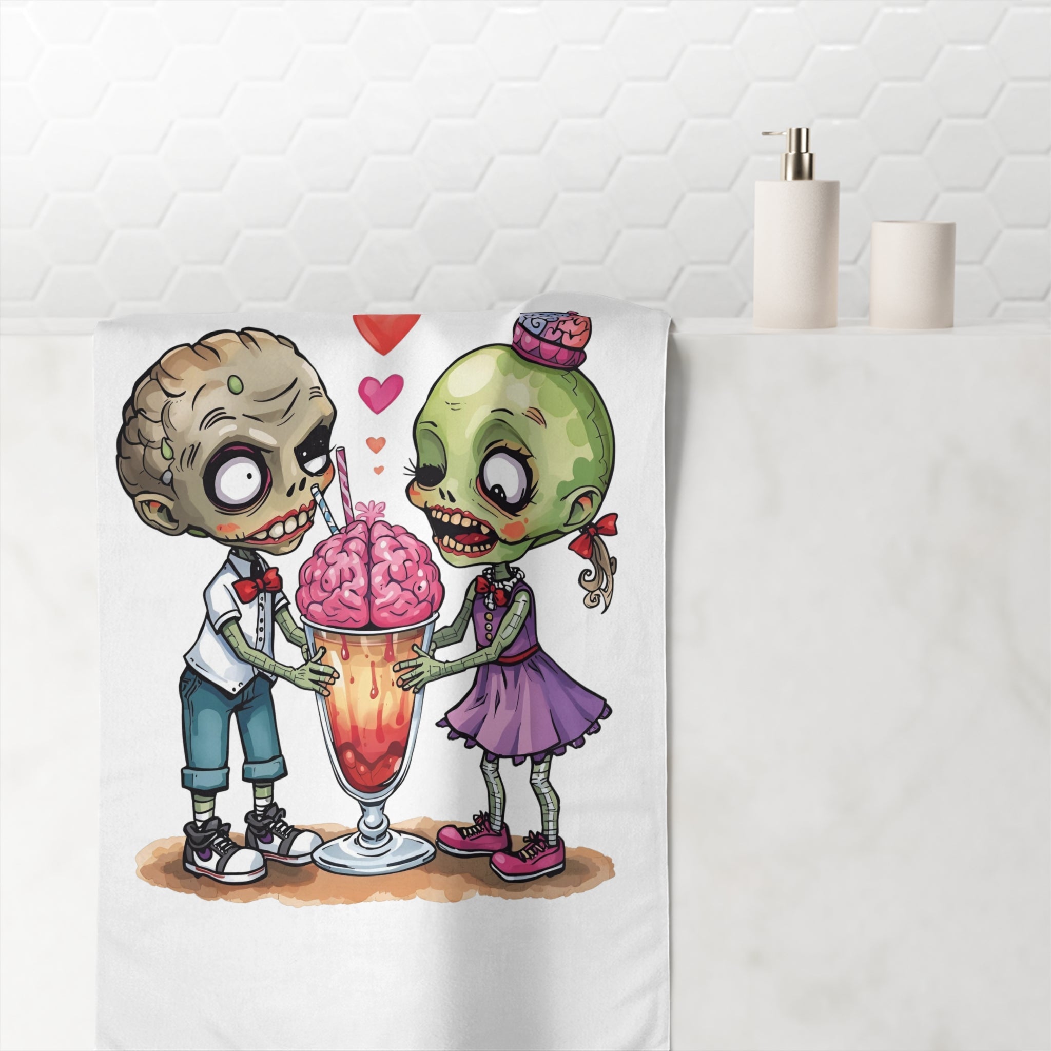Zombies Share the Love | Mix & Match XL Fun-Flirty Lovers’ Towels