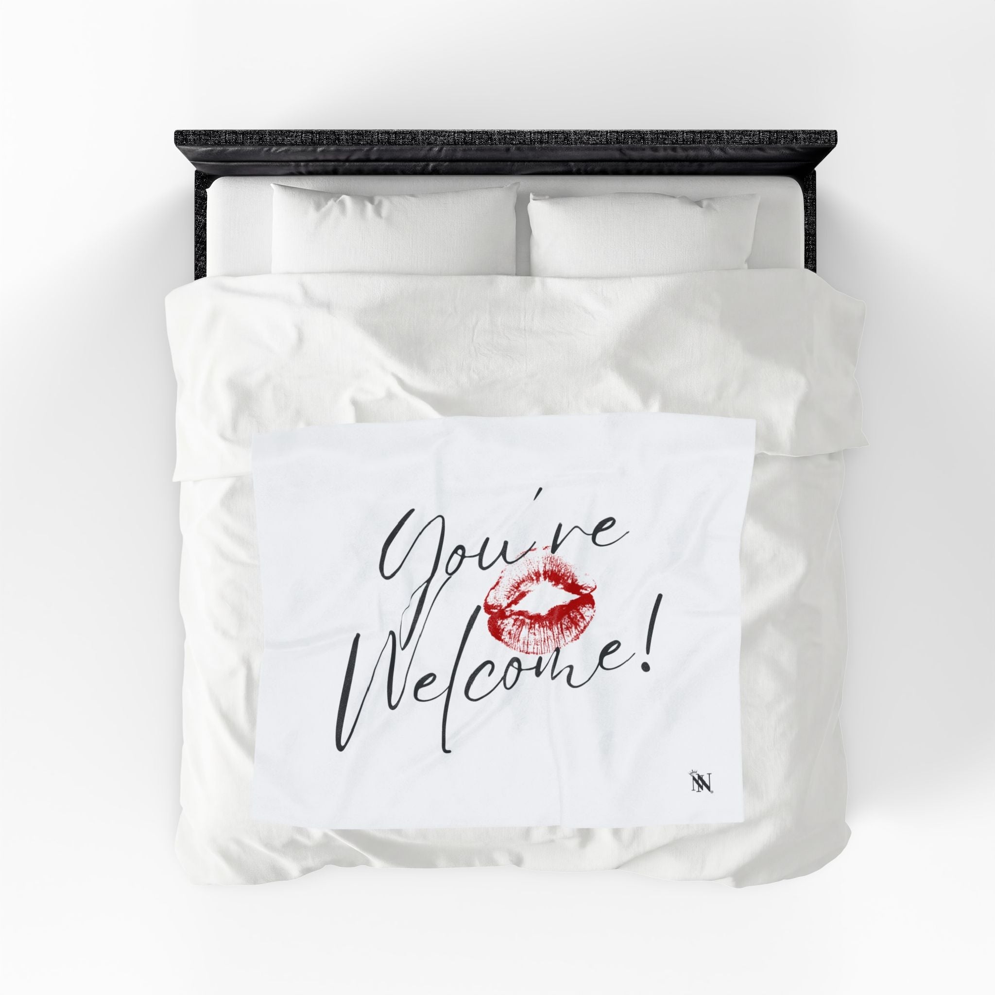 You’re Welcome! with a Kiss Romantic Gifts Love Blanket