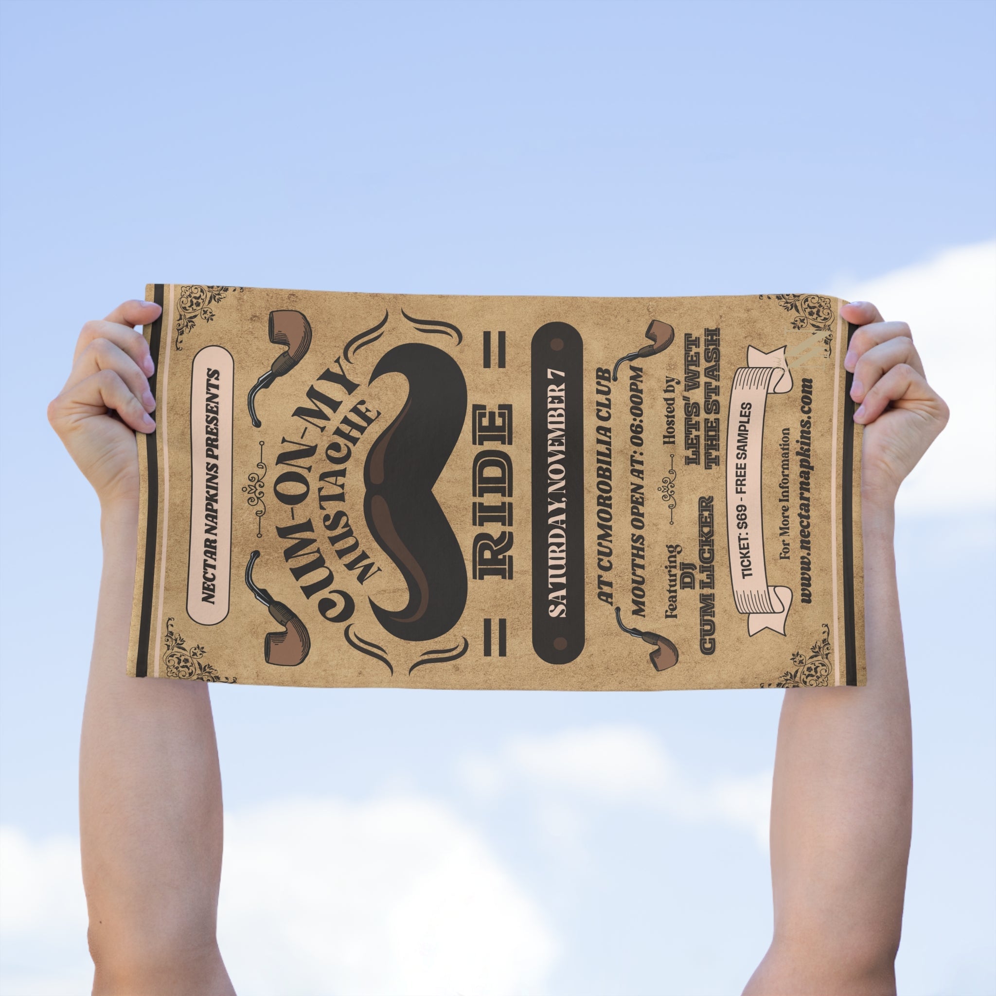 Mustache Ride | Mix & Match Soft Fun-Flirty Lovers’ Towels