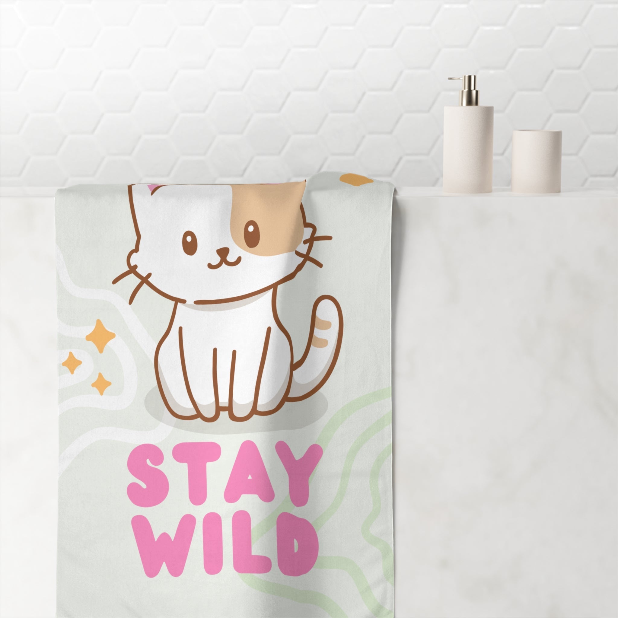 Stay Wild Cute Kitty | Mix & Match XL Fun-Flirty Lovers’ Towels